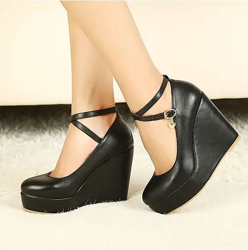 wedge platform pumps