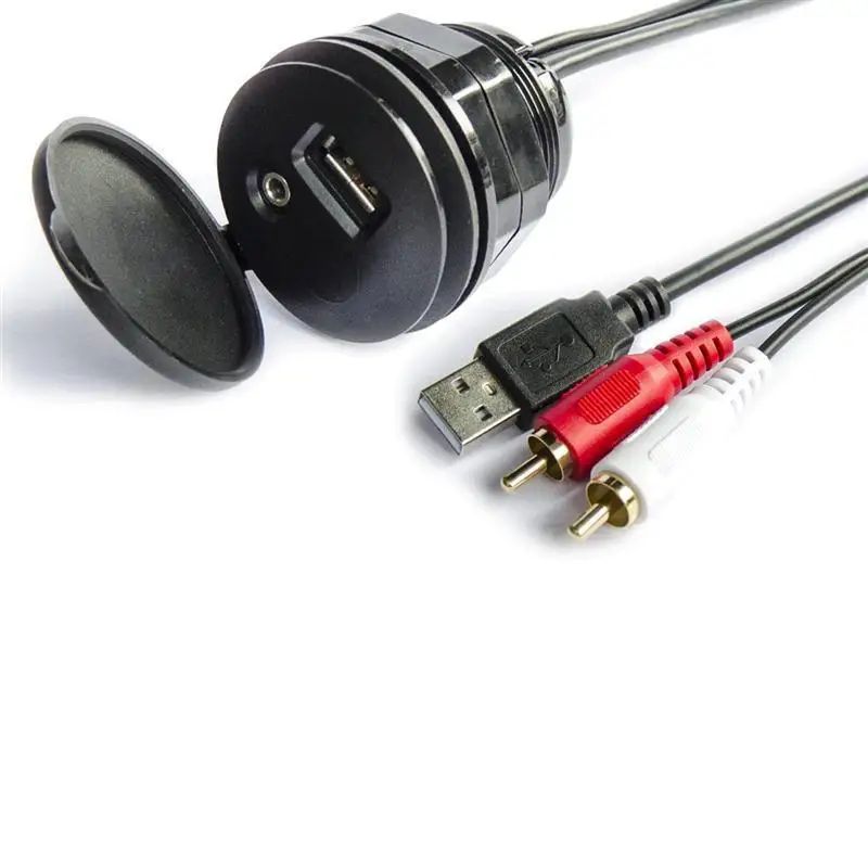 Автомобильный Dash крепление установка USB/AUX 1/8 2 RCA расширение Данных AV кабель Водонепроницаемый