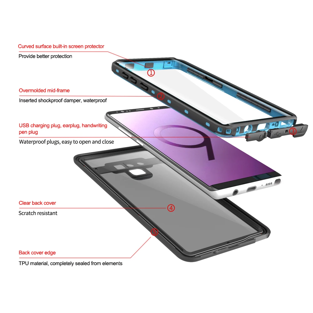IP68 Водонепроницаемый чехол для телефона Samsung Galaxy S20 Ultra S10 Plus S10E S9 Note 20 10 9 8 A51