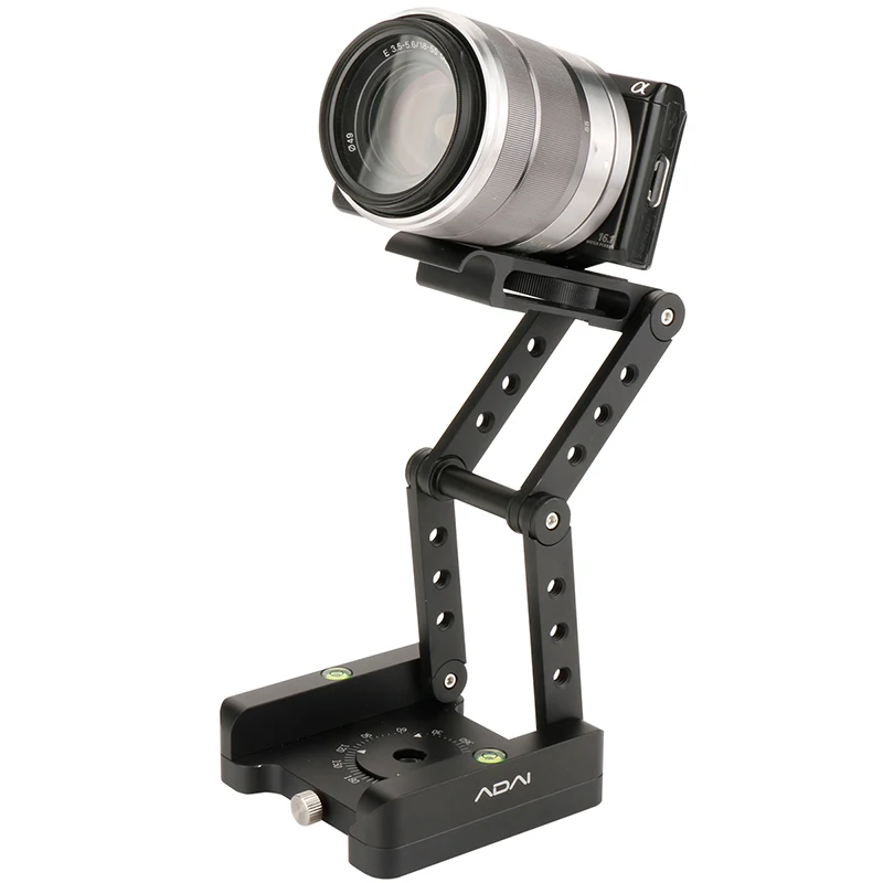 ADAI 360 Aluminum Folding Z Flex Tilt Pan Head Tripod Ballhead Quick Release Plate Camera Stand for