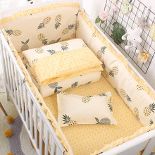 Промо-акция! 6/9 шт с веселым принтом в виде ананаса детская кроватка спальный набор с одеялом крышка вставки для кроватки одеяло, 120*60/120*70 см