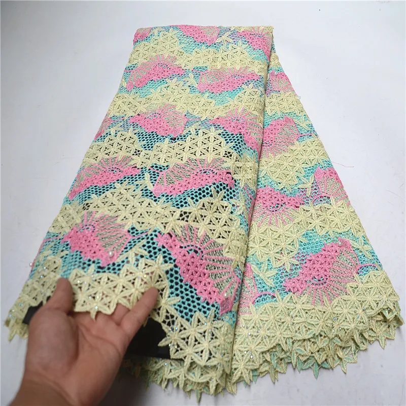 

African Embroidery Lace Fabric High Quality French Cord Lace Fabric 2019 Nigerian Guipure Laces Fabrics For Wedding PSA676-3