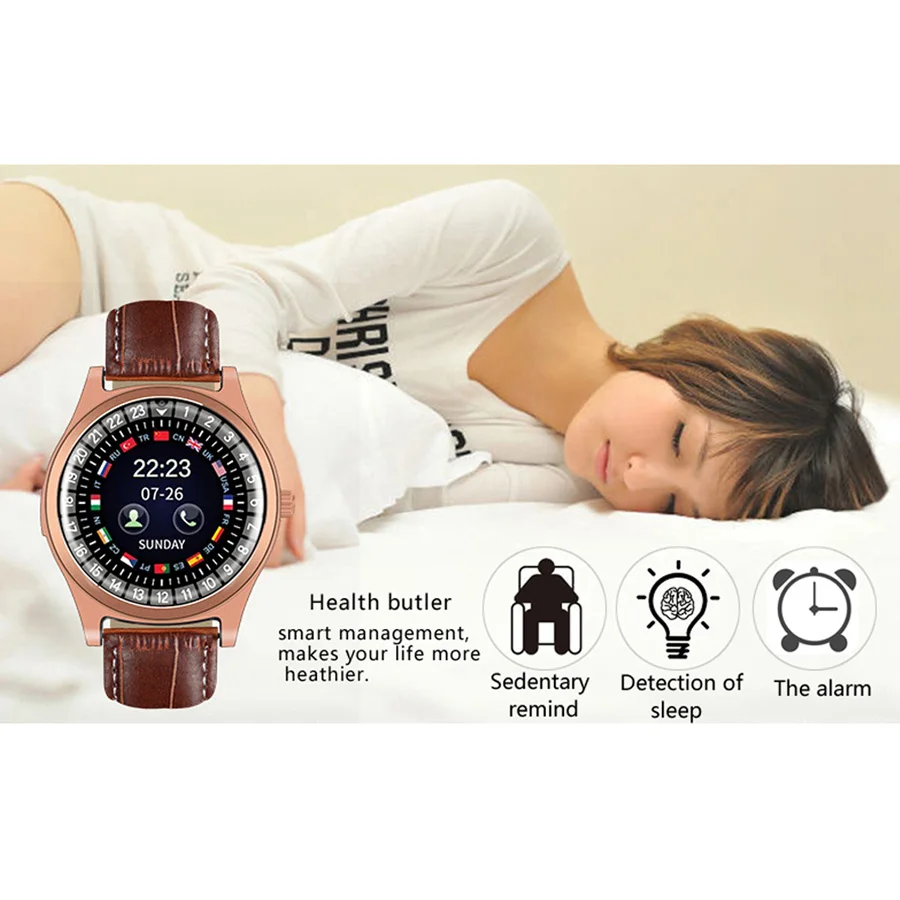 Volemer Smart Watch R68 Leather Wrist Men Bluetooth Outdoor Sport Smartwatch Sleep Tracker Call Reminder Watches IOS & Android (11)