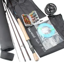 Дешевые 5/6 Fly Рыбалка комбинированный углерода Волокно стержень 2.7 м 35 ярдов различные Fly Рыбалка Крючки мушки Рыбалка линия плавающей комбо