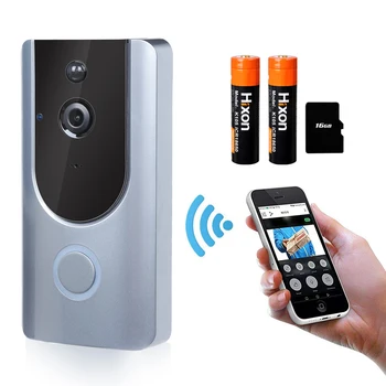 

WiFi Smart Wireless Video Doorbell 16G Card 720P HD 166° Wide Angle View 2-Way Talk, Motion Detection,Night Vision App control