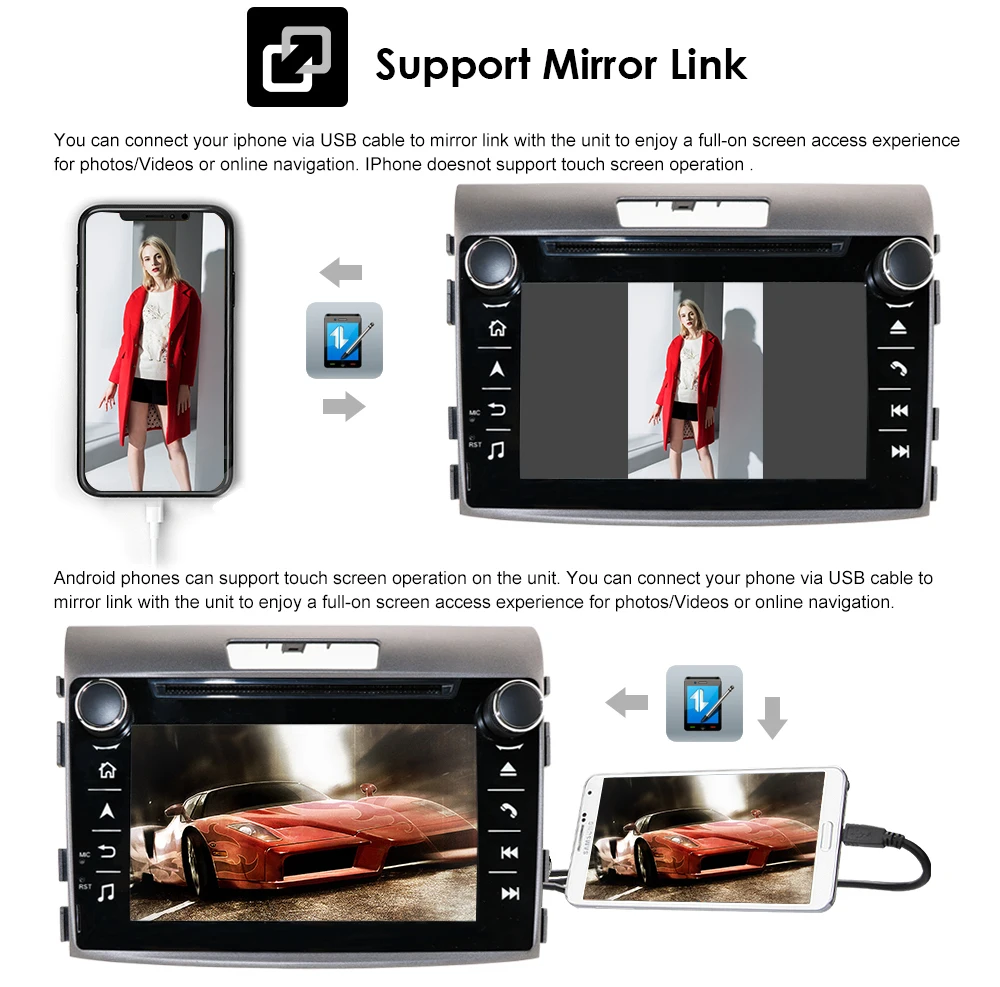 Top 2 Din Car Radio Multimedia Video Player GPS Navigation 7" For Honda CRV CR-V 2012-2016 dvd Auto Audio SWC RDS FM/AM Bluetooth BT 4