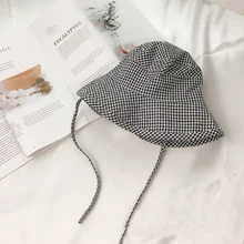 Новая клетчатая детская Панама, детская шляпа от солнца, складная Рыбацкая Кепка для весны и лета, Picinic