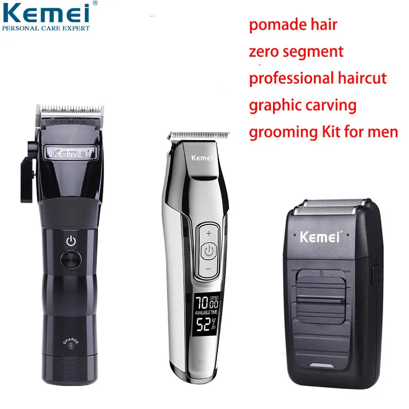 100-240 В Kemei, профессиональная электрическая машинка для стрижки волос, беспроводная масляная голова, триммер для волос, бритва для бороды, машинка для стрижки волос, Парикмахерская косилка