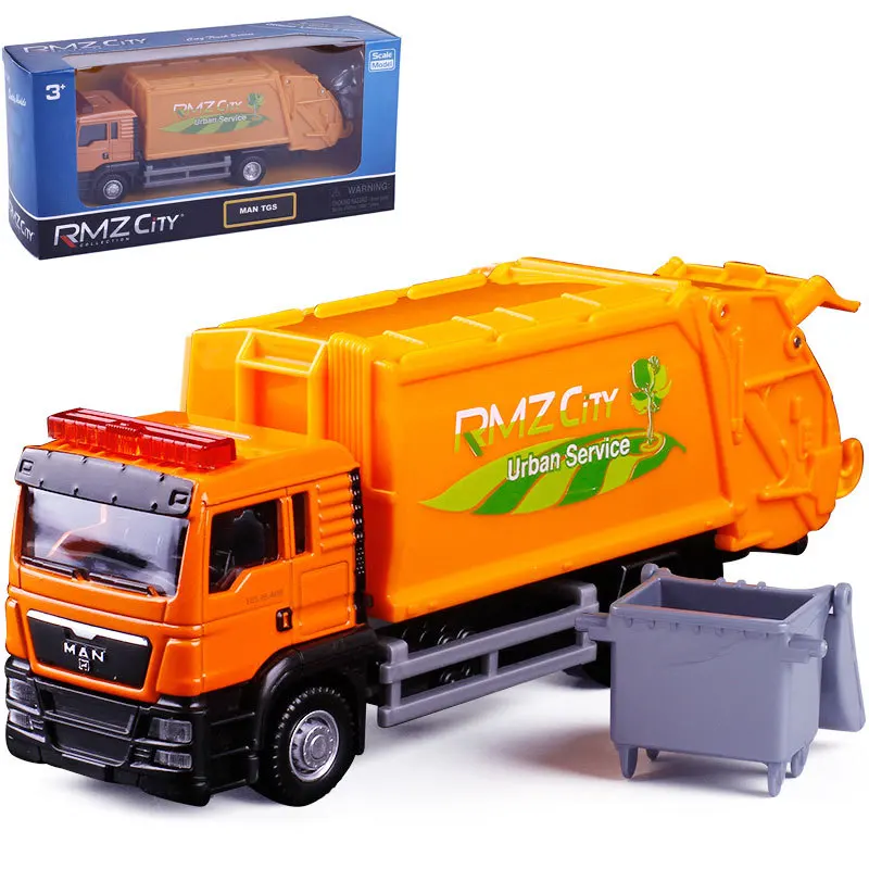 Масштаб 1:64 мусоровоз магнитный игрушечный автомобиль для детей из