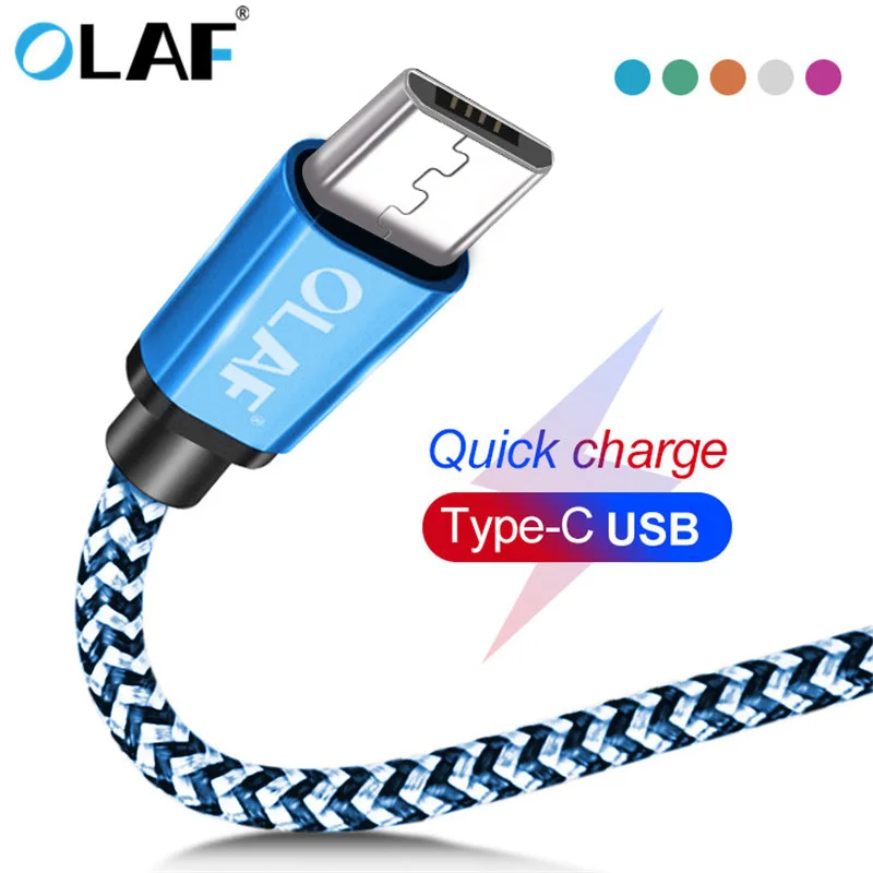Кабель Micro USB Olaf 1 м 2 3 Быстрый кабель синхронизации данных и зарядки для Samsung Xiaomi