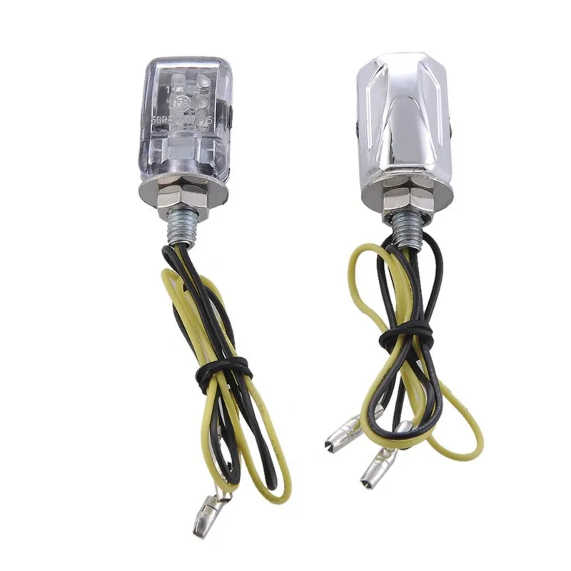 

2PCS 6LED Motorcycle Mini Amber Blinker Indicator Silver 12V Turn Signal Lights
