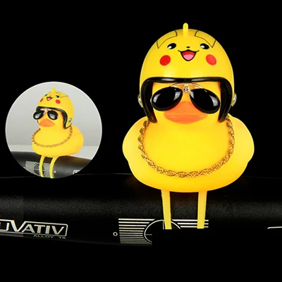 Discount New bicycle bell yellow duck bicycle helmet light bike motorcycle bell child bike handlebar horn light Ring Bike Accessories 8