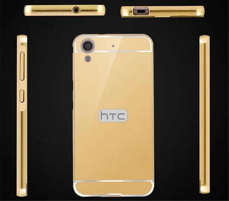 Чехол для HTC 626 металлическая рамка с зеркальной задней крышкой Жесткий телефона
