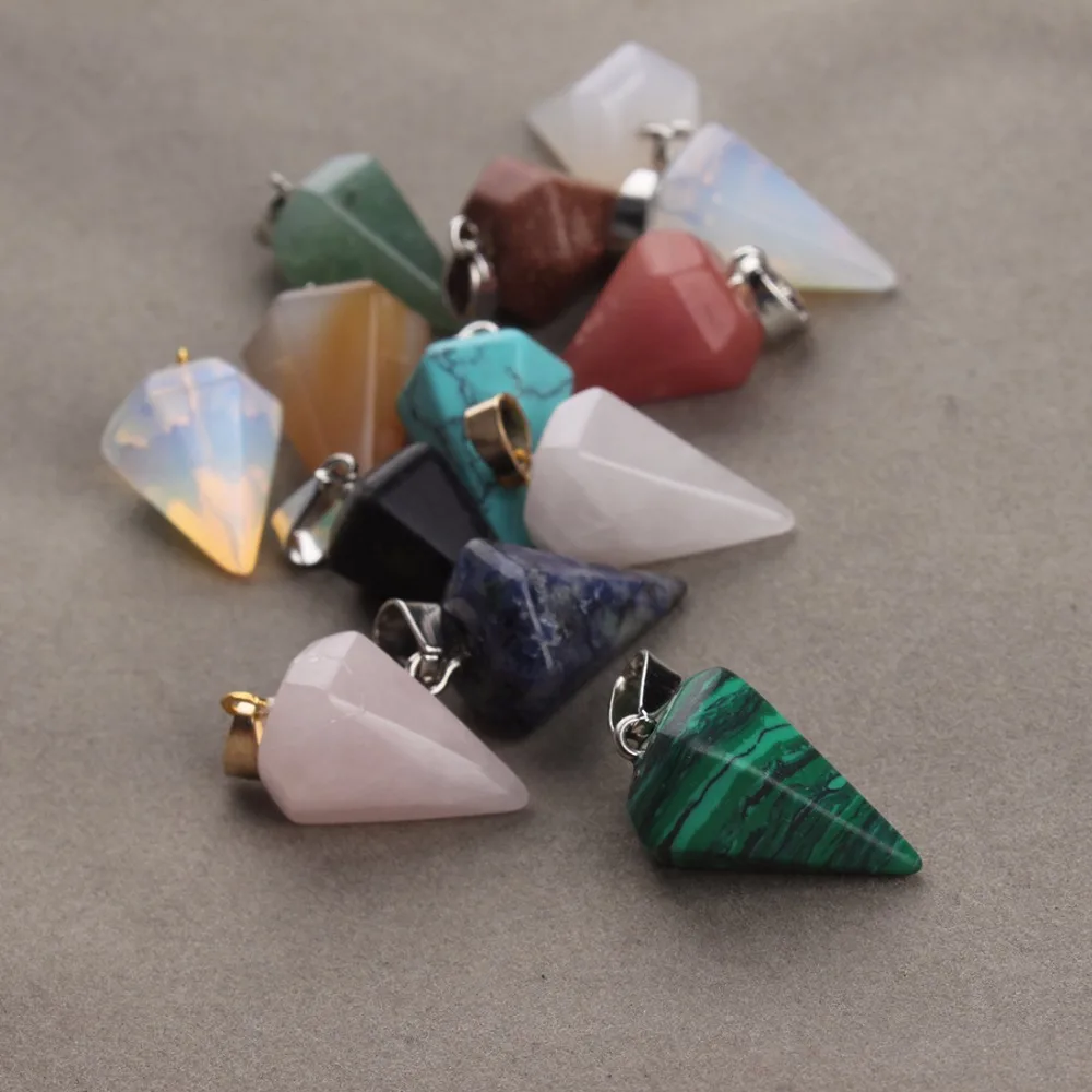 LOULEUR 5 шт./компл. Разноцветные Подвески из природного камня в форме маятника, ожерелье, ювелирные изделия для женщин