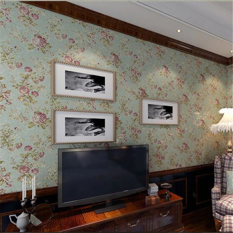 beibehang American country fresh floral wallpaper papel de parede wallpaper gilt edge technology and environmental protection beibehang American country fresh floral wallpaper papel de parede wallpaper gilt edge technology and environmental protection
