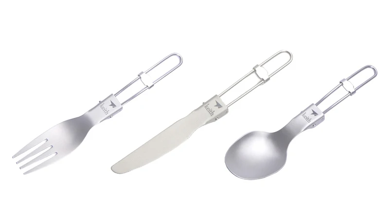 Keith Outdoor Titanium Spork Folding Knife Camping Spoon KT30348