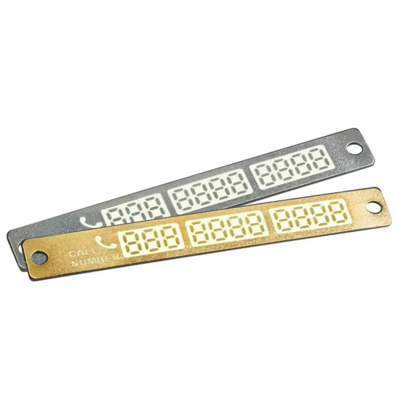 

1 Pcs Metal Luminous Car Sticker Parking Sign Notification Phone Number Card Plate Car Styling Sign Notice 15 X2cm #LM45
