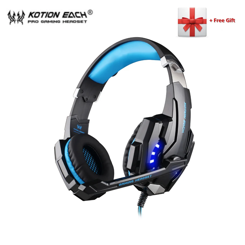 buy KOTION EACH G9000 3.5mm Game Gaming Headphone Headset Earphone with Mic LED Light for PS4 Laptop Tablet Mobile Phones
