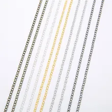 5 м/лот, железное металлическое ожерелье, цепочки, оптом, золото, серебро, бронзовый родиевый цвет, открытые звенья, цепочки для изготовления ювелирных изделий DIY, материалы для рукоделия