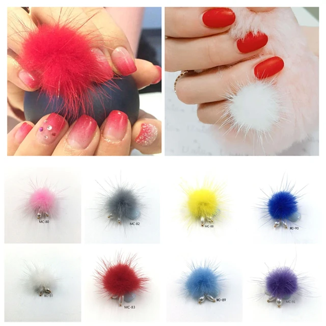 6pcs White Pink Pompoms Nail Art Decorations Detachable Magnetic Design  Cute 3d Plush Balls Kit Nail Supplies For Professionals - Rhinestones &  Decorations - AliExpress