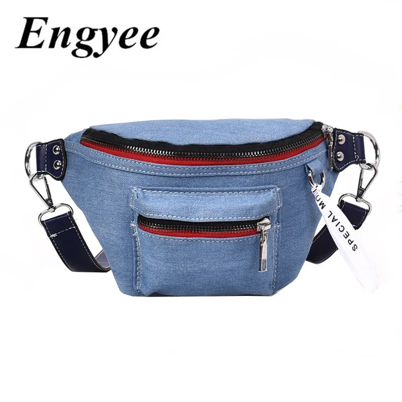 Engyee холст пояса Карманный Travel Organizer Для женщин дизайнер поясная Сумка груди джинсовые сумки маленький кошелек мобильный телефон сумка