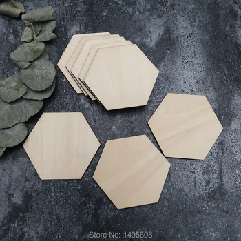 

Wooden Hexagon Shapes Unpainted, Wooden Supplies, For Crafting, Ornament, Decoration, Wedding