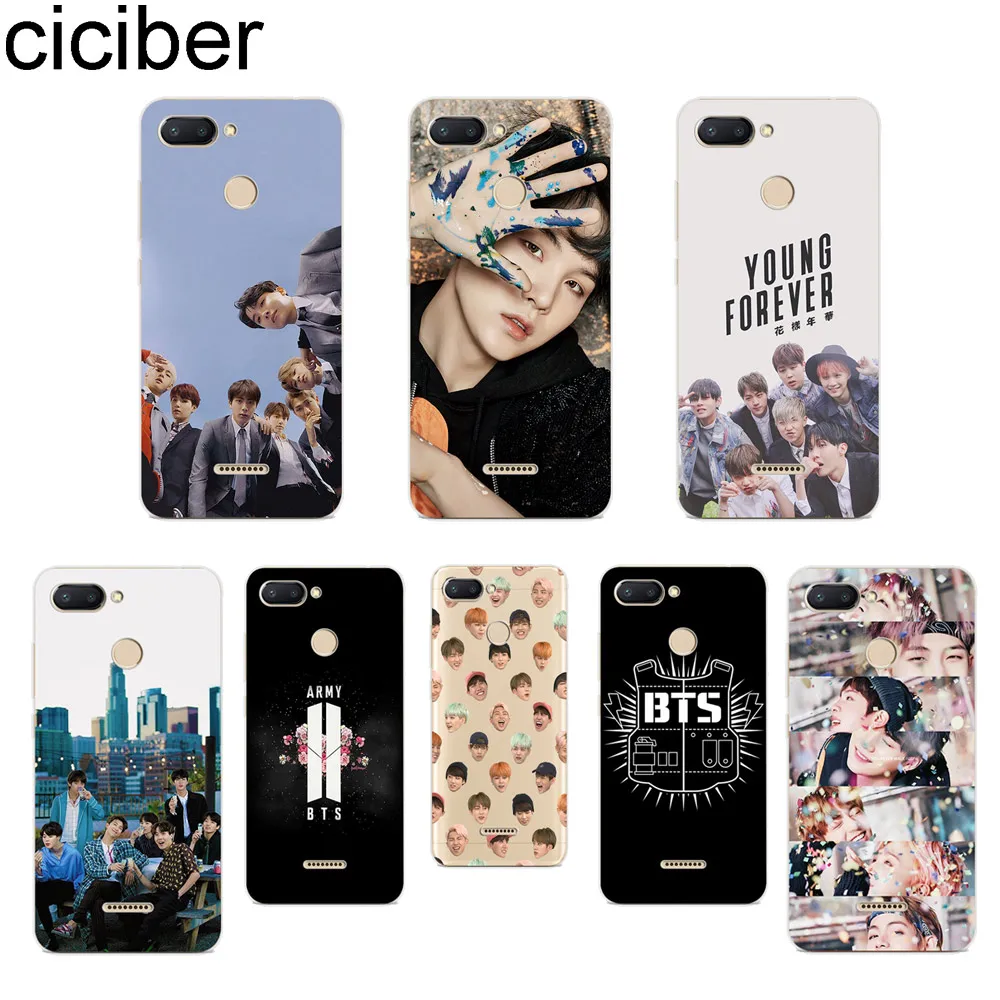 

ciciber For Xiaomi Red 6 5 4 3 A X S Pro Plus S2 Soft TPU Back Phone Cases for Redmi Note 7 6 5 4 3 X A Pro Cover Bangtan Boys