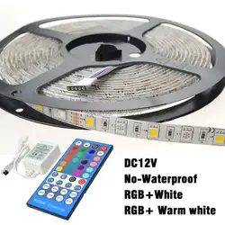 SMD 5050 rсветодио дный GBW Светодиодная лента dc12v 60 светодио дный LED s/m нет-водостойкая Гибкая световая лента RGB + белый цвет/RGB + теплый белый цвет