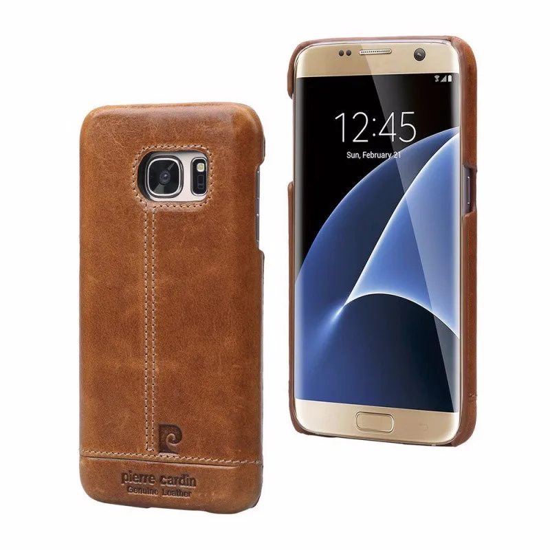 Чехол Pierre Cardin для samsung Galaxy S7/S6/S6 edge/S6 Edge Plus, Прошитый, из натуральной кожи, тонкий, жесткий, задняя крышка, чехол для телефона s