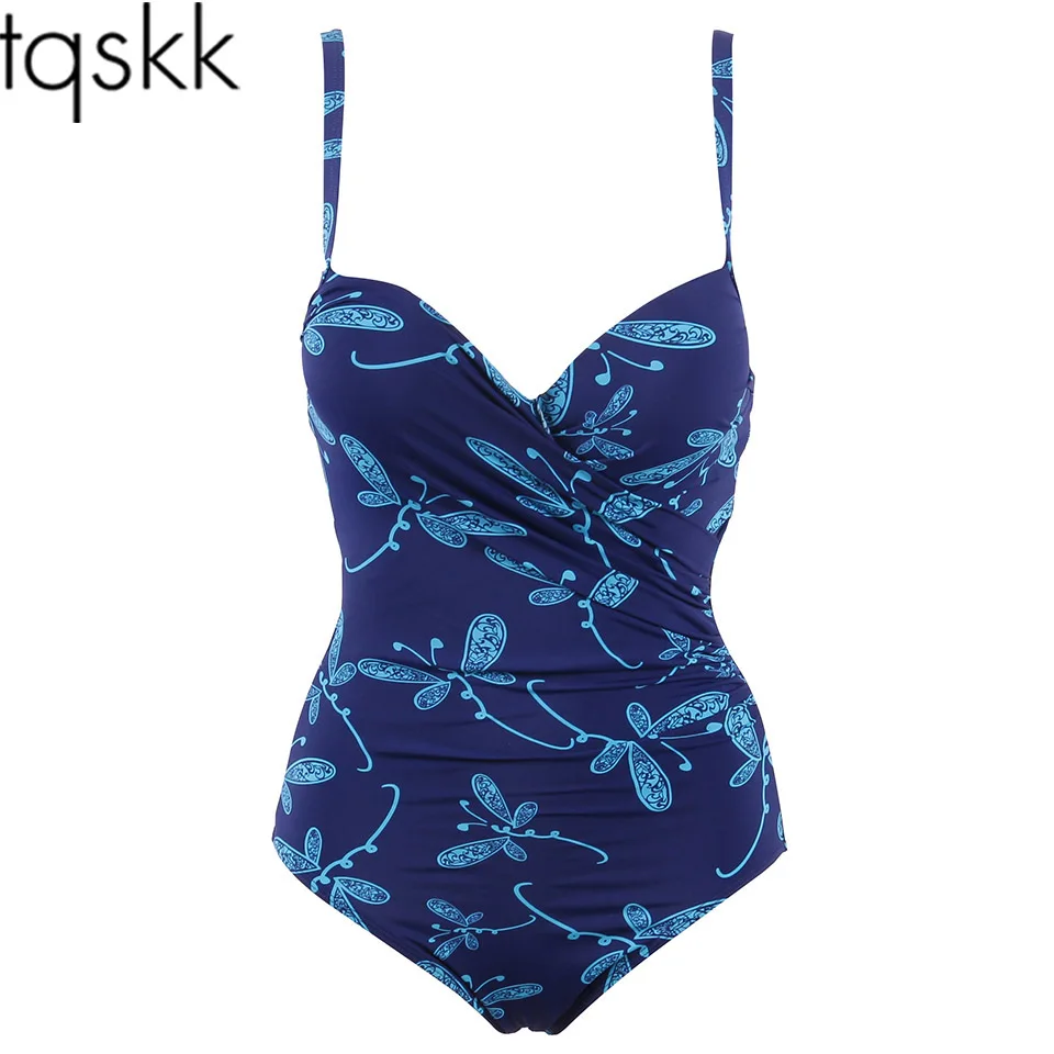 

TQSKK 2019 New Swimwear Women Swimsuits One Piece Swimsuit Female Summer Swim Beach Wear Bathing Suit Retro Monokini Dress Set