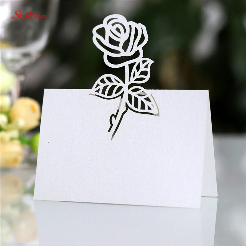 Bridal Party Paper Flower Place Cards