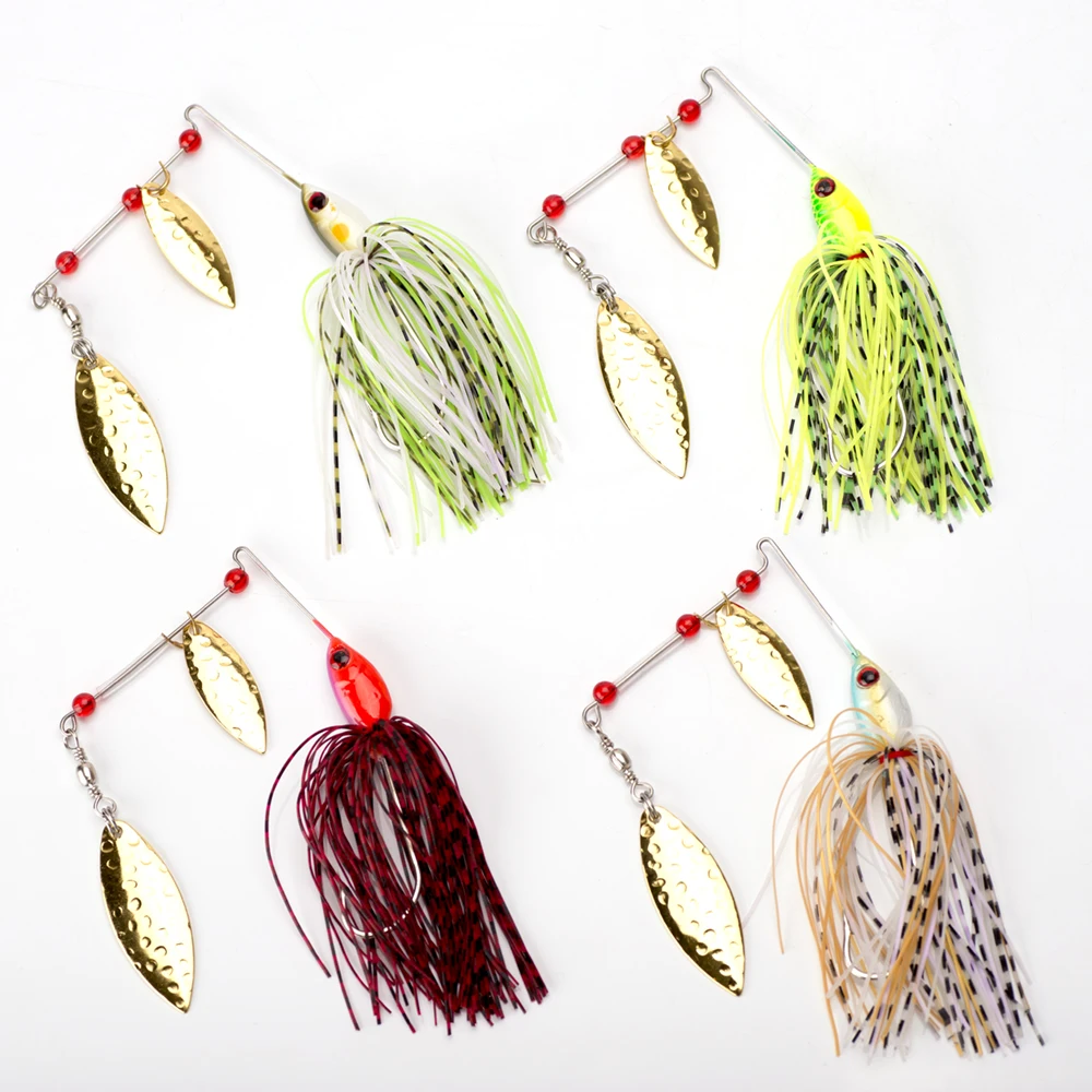 4Pcs 10g Spinnerbait Metal Fishing Lure Bass Crankbait Bait Tackle Crank Hook Vissen Harde