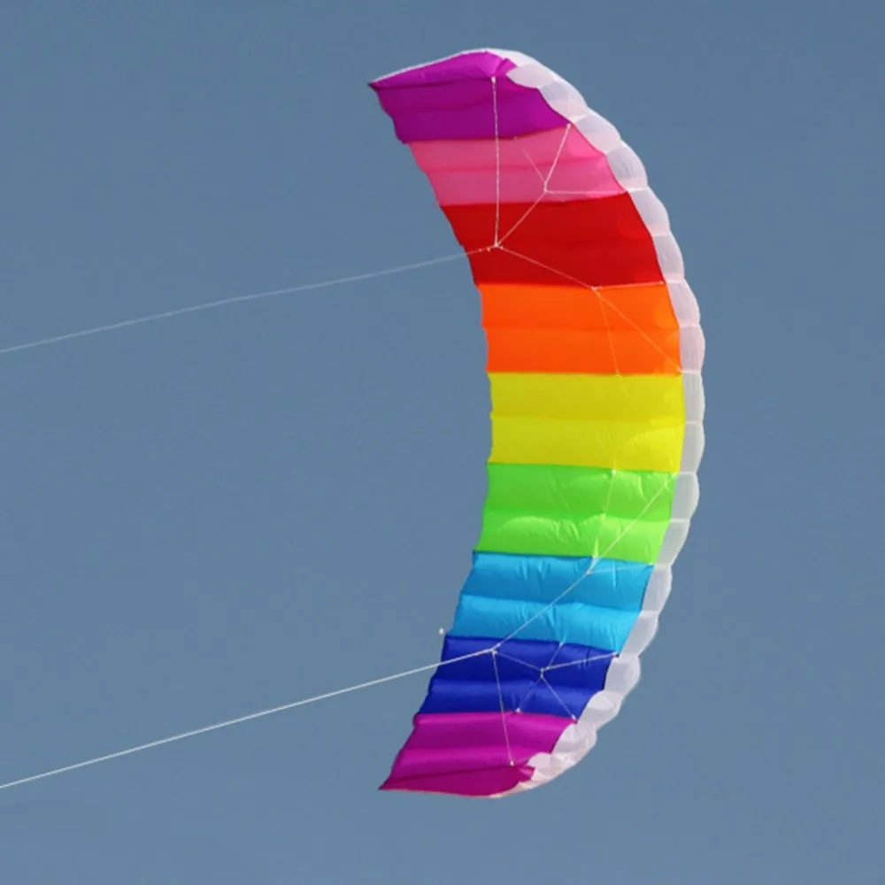 Радуга двойной линией, кайтсерфинг трюк с парашютом мягких Parafoil серфинг кайт Спорт Кайт активного отдыха пляжные Летающий змей