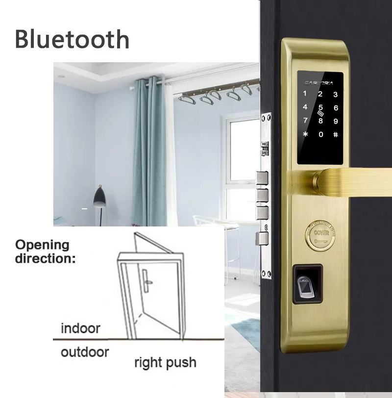 Приложение дистанционное управление Bluetooth шлюз дверной замок Пароль отпечатка пальца замок Противоугонная дверь специальные электронные замки 304 нержавеющая - Цвет: bluetooth