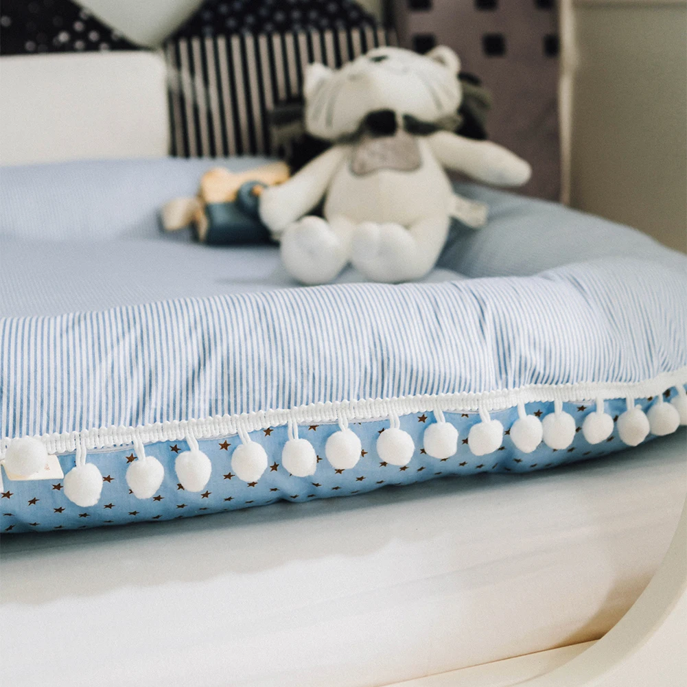 Детские Гнездо мультфильм печати Bionic кровать раскладная съемные моющиеся Атлас портативная детская кроватка Многофункциональный