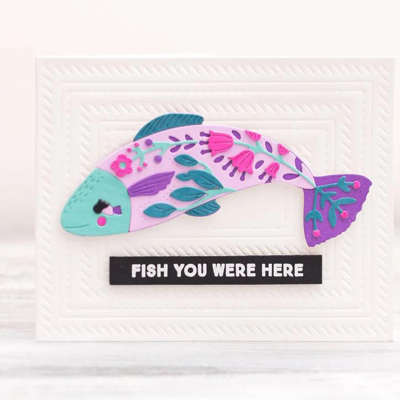 

Fortune Koi Fish Metal Cutting Dies Stencil for DIY Scrapbooking Paper Cards Making Decorative Crafts Supplies Diecuts New 2018