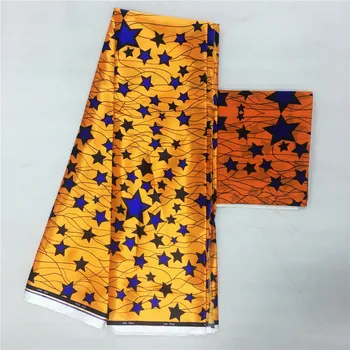 

imitated silk fabric beautiful star prints 4+2yards african fabric wholesale nigerian ankara prints 2019africain tissu wax f95-3