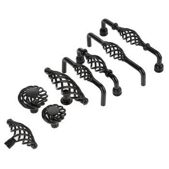 1Pc Antique Spiral Birdcage Black Furniture Handles Cabinet Knobs and Handle Kitchen Door Knobs Dresser Cupboard Wardrobe Pull