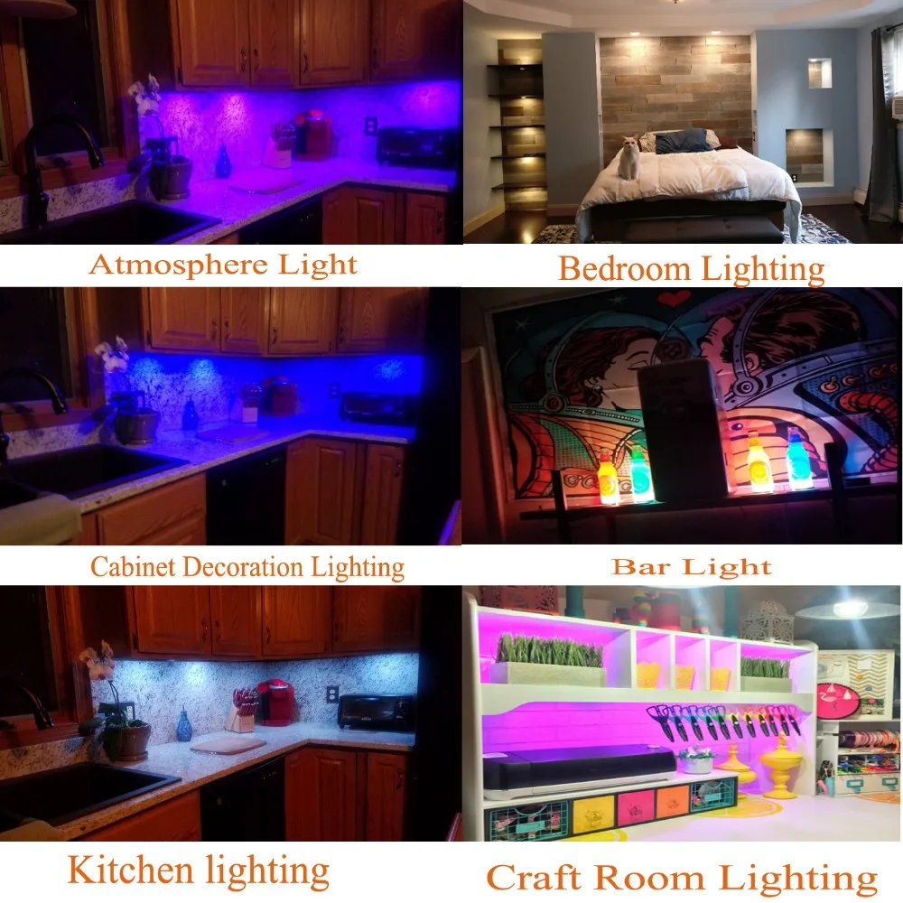  AIBOO LED Under Cabinet Light Puck Light Kit RF Remote Control Dimmable RGB Cabint Lamp for Kitchen - 32797852935