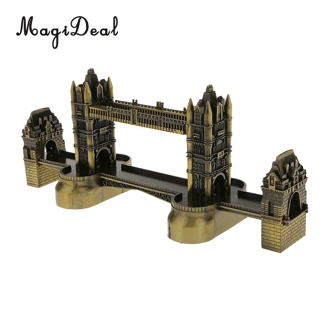 MagiDeal 10cm Vintage Metal Model London Tower Bridge Statue Model for Bedroom Home Bars Cafes Restaurants Decor
