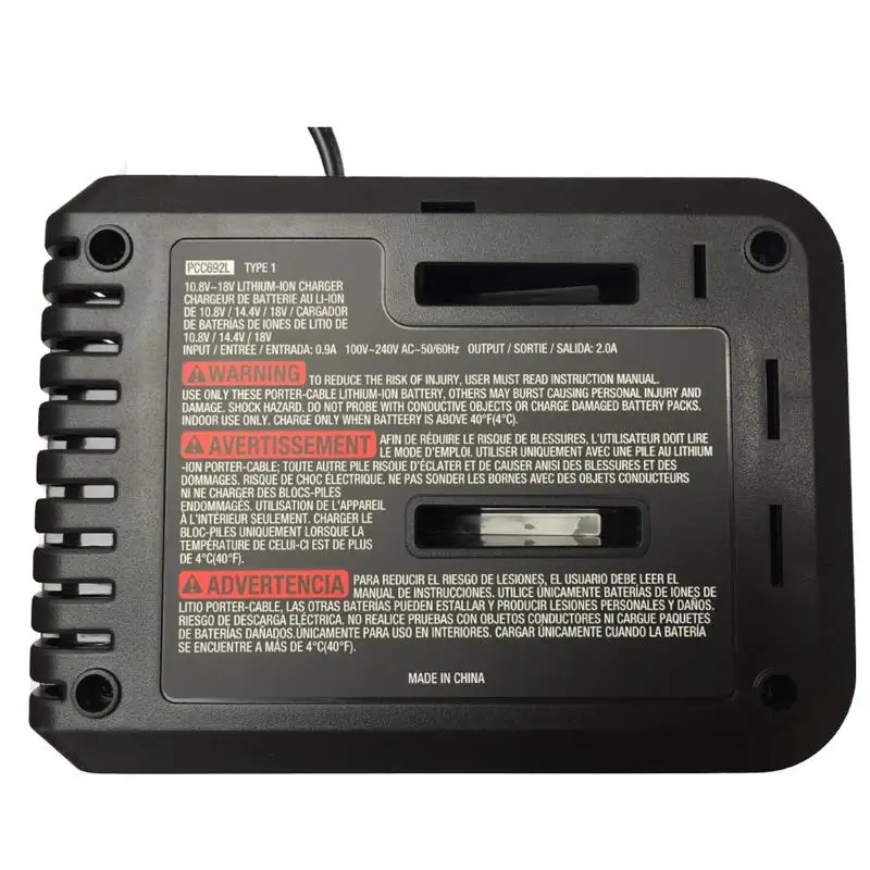 Pcc692L 10.8V-20V Li-Ion Battery Charger For Porter Cable Stanley Lb20 Lbxr20 Pcc692L L2Afc Fmc690L Fmc688L 686L Us Plug