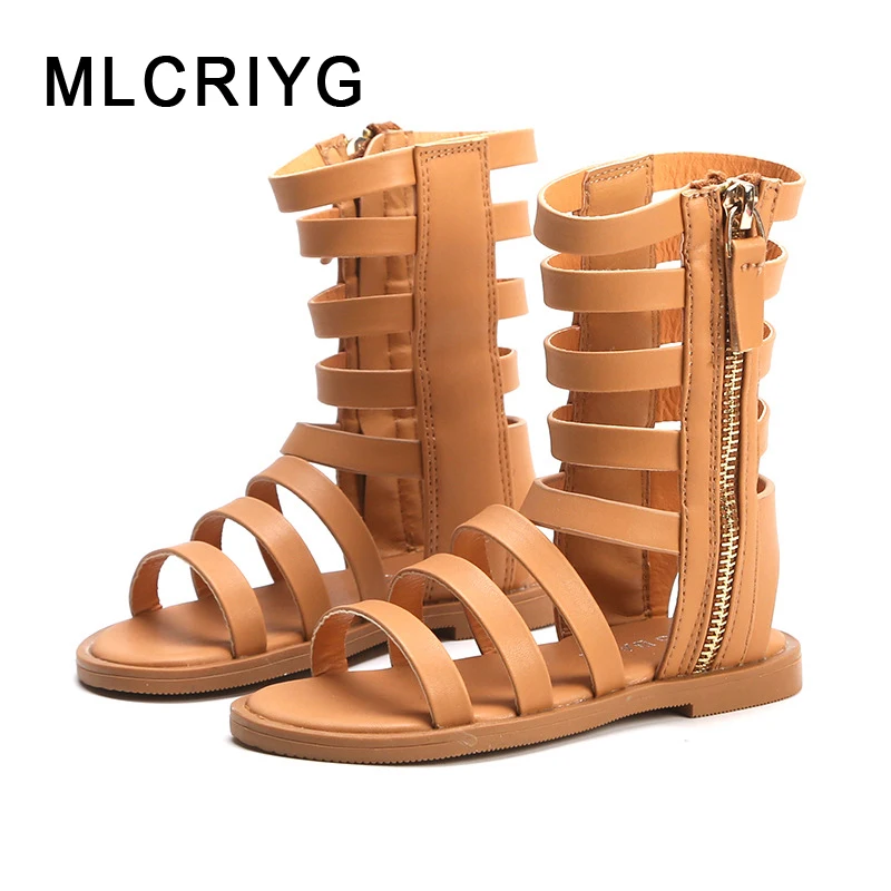 

2019 Summer New Kids Gladiator Sandals Baby Girls Shoes Children Princess Sandals Toddler Pu Leather Shoes Black Brand Sandals