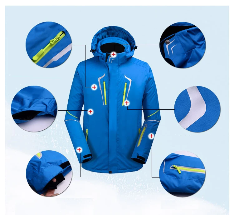 Высококачественный лыжный костюм Мужская зимняя ветронепроницаемая Водонепроницаемая теплая-30 градусов уличная Сноубордическая куртка мужская+ шпон нагрудник лыжные брюки