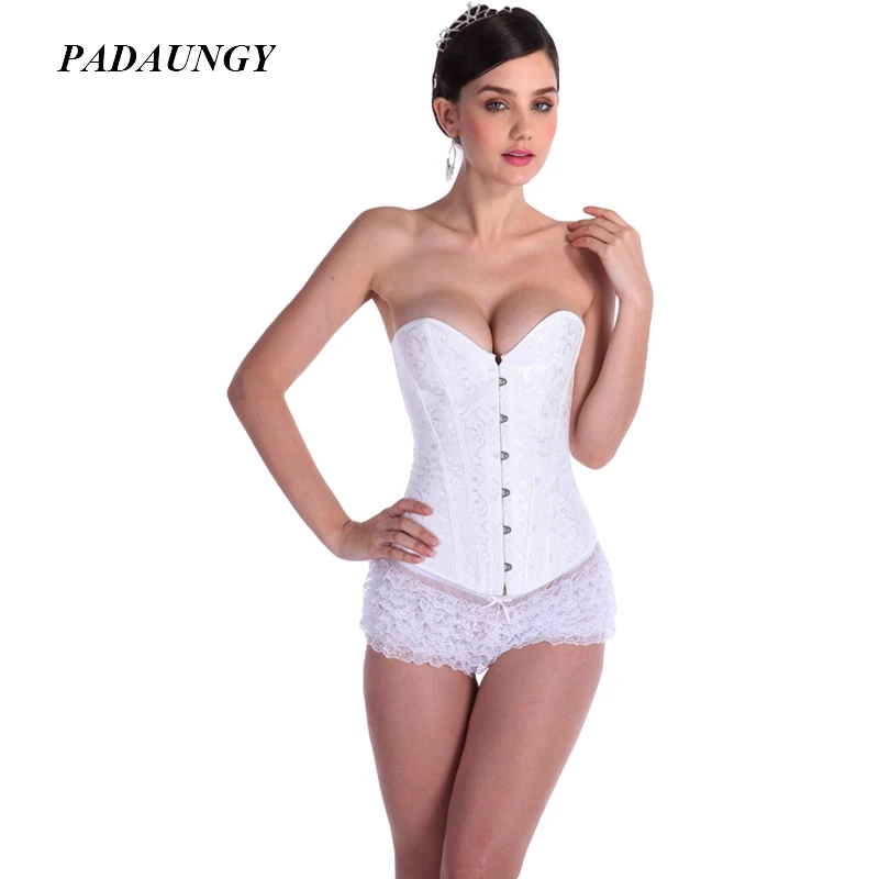 PADAUNGY Belly Waist Trainer Gothic Corset Push Up Corsets And Bustiers