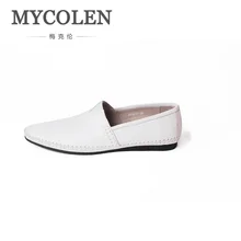 MYCOLEN/новые модные мужские брендовые кожаные лоферы; итальянские мужские модельные туфли; летние дышащие мужские туфли на плоской подошве; свадебные лоферы