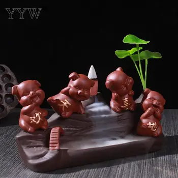 

Cute Pigs Backflow Incense Burner Incense Cone Holder Exquisite Censer Aroma Smoke Burner Incense Crafts Home Decoration Gift