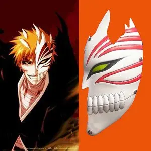 Bleach cosplay Kurosaki Ichigo bankai полуполые маски(белые) Аксессуары для косплея для мужчин Вечерние Маски на Хэллоуин