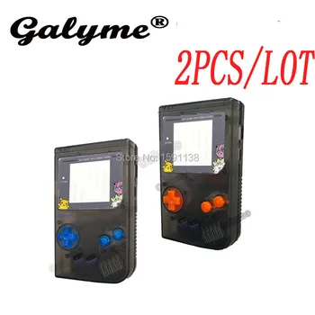 

2pcs/lot New Transprent Black Color OEM Full Plastic Housing Shell Case Fit GameboyGB Classic GBO DMG GBO Cartoon Screen Lens