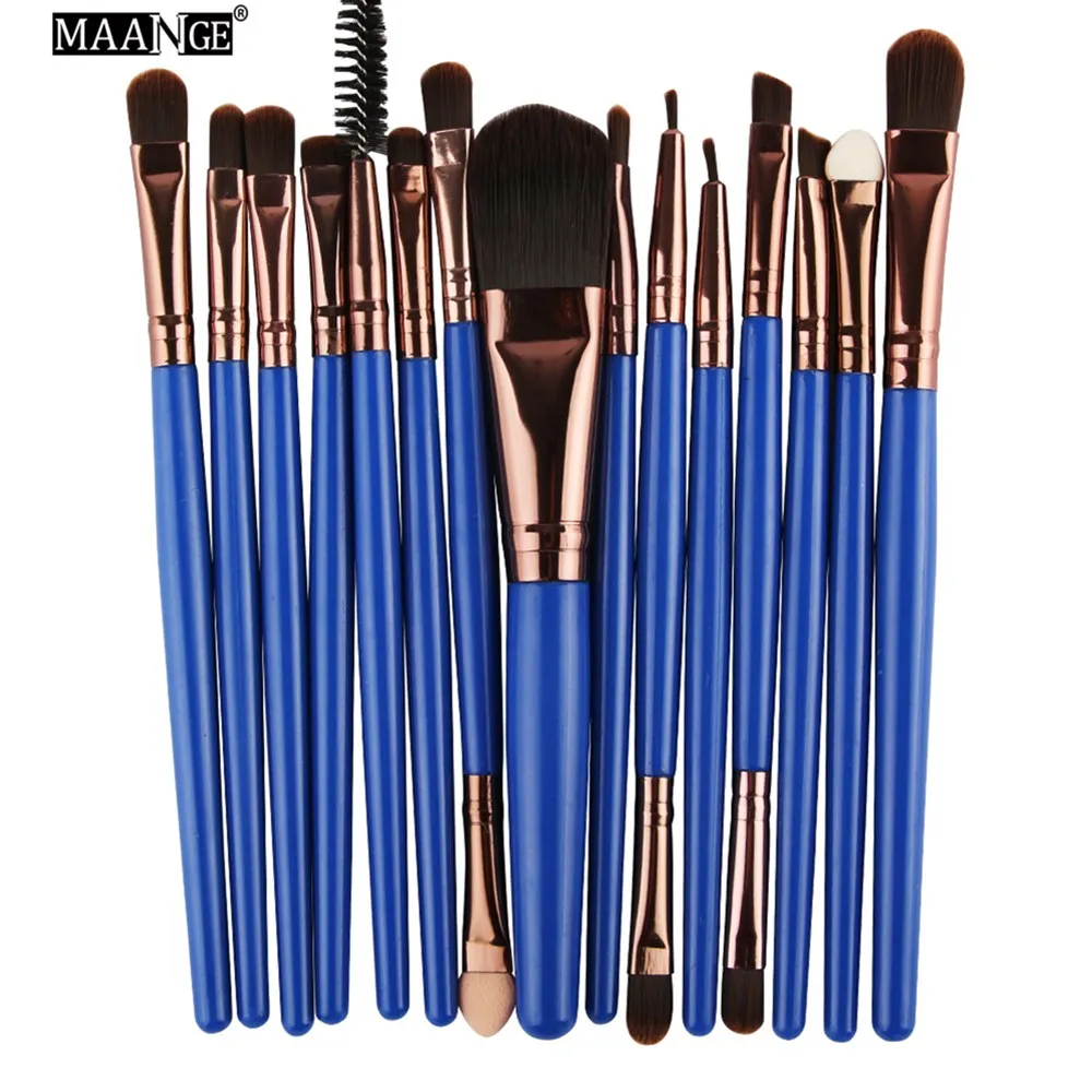 15pcs-Lank MAANGE 6/15/20 шт. кисти для макияжа Набор для тонального крема Мощность Румяна Тени для век Косметика Макияж Кисти Набор инструментов,, лидер продаж - Handle Color: 15pcs-Lank