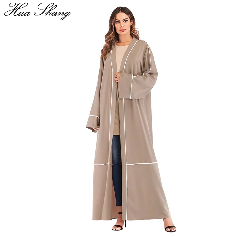 

Abaya Dubai 2019 Striped Kimono Muslim Dress Long Ramadan Moslim Robe Caftan Marocain Jilbab Qatar Turkish Islamic Clothing